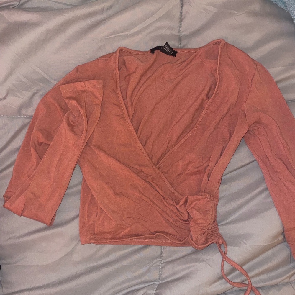 Peachy long sleeve crossed top